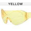 Retro Rimless Oversized Sunglasses Women Fashion Luxury Big Frame One Piece Gradient Sun Glasses Retro Classic Shades UV400