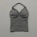 Women's Sexy Sports Bra - Open Back Design, Breathable Stretchy Fabric for Yoga - Elegant Solid Color All-Season Activewear