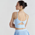 SOISOU Thin Shoulder  Nylon Top Bowknot Sexy Back Women Bra Gym Sports Yoga Fitness Bra For Women Elastic Female Underwear