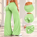 DFXEN Logo Women's Naked Feel Yoga Pants High Waist Butt Lift Wide Leg Flowy Trousers Soft Stretch Gym Fitness Workout Leggings