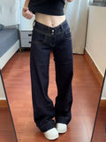 American Retro Low Waist Wide Leg Jeans Women's Summer Autumn Loose Drapey Tall Extended Length Hot Girls Wide Leg Pants
