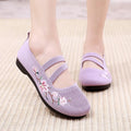 Women's Slip-on Flat Embroidered Shoes, Soft Sole Elastic Mom Shoes - Lightweight, Comfortable And Effortless Slips On 2025