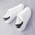 New Women Sneakers Fashion Breathble Vulcanized Shoes Pu Leather Platform Shoes White Lace Up Casual Shoes Zapatos Mujer