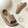 Feslishoet Women Letter Slippers Beach Slides Solid Color Mens Thick Sole Indoor Bathroom Anti Slip Shoes Summer Couple Sandals
