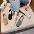 2026 Solid Color Square Toe Mesh Loafers Shallow Women Flats Shoes Soft Bottom Knit Ballet Flats Shoes Casual Slip on Boat Shoes