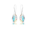 Ladies' elegant colorful water droplet earrings necklace jewelry set, suitable for daily wear, holiday party gifts