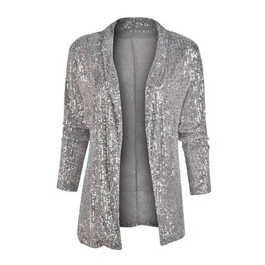 Sequin Cardigan Jackets New Autumn Club Office Party Coats Glitter Chic Jacket Elegant Lady Top Outwear Women's Blazer