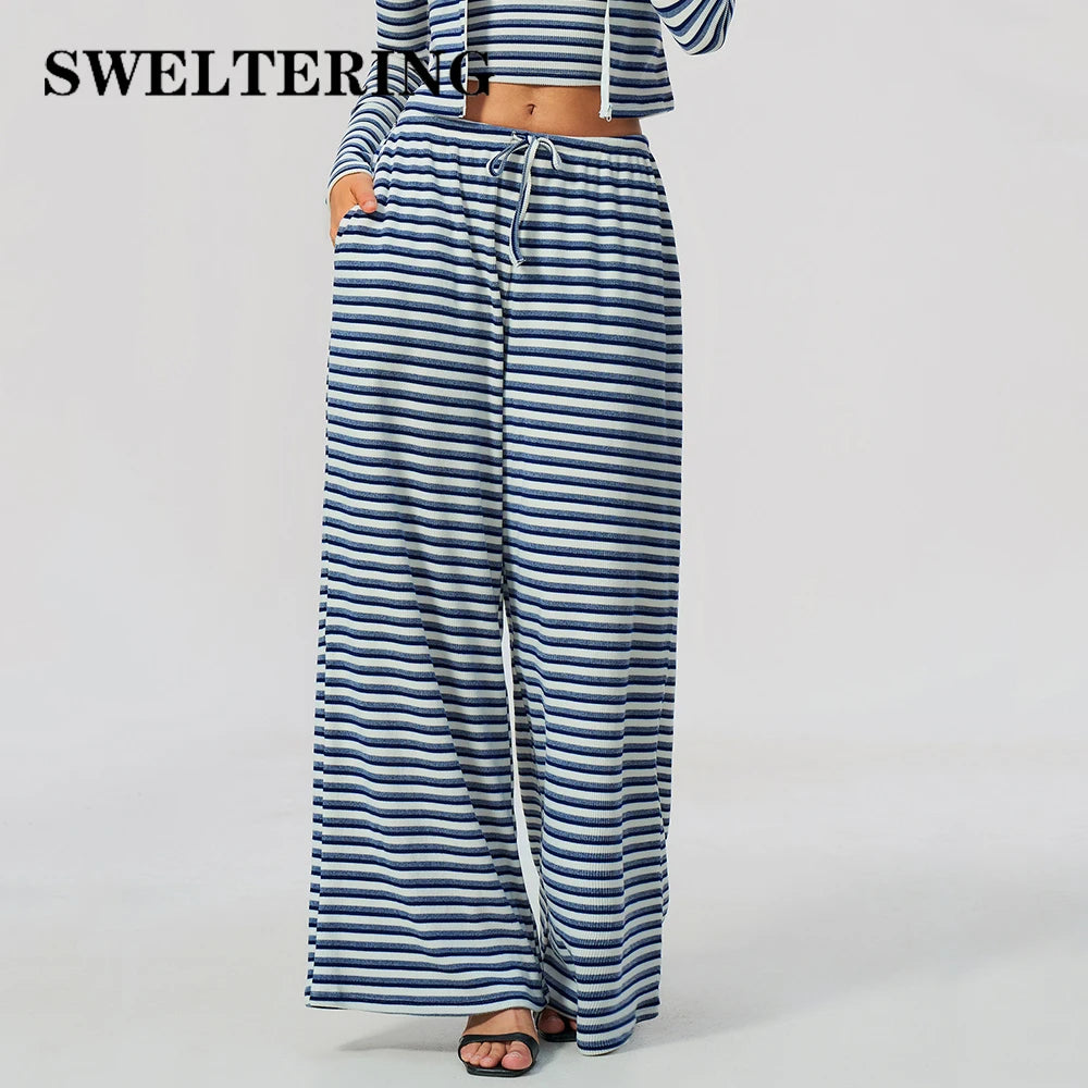 Women's Yoga Pants High Waist Flared Yoga Pants Women's Stripes Gym Fitness Bell-bottoms Trousers Female Workout Runing Sports Wide Leg Yoga Pants
