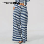 Women's Yoga Pants High Waist Flared Yoga Pants Women's Stripes Gym Fitness Bell-bottoms Trousers Female Workout Runing Sports Wide Leg Yoga Pants