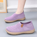 Spring Casual and Fashionable Slip-On Middle-Aged and Elderly Mother's Shoes, Flat-Soled, Comfortable and Not Tiring, Lightweight and Breathable Sports Shoes for Women