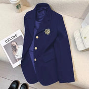 Spring Fashion New Women's Elegant High-end Suit Jacket with Lapel and Student Design Sense, Versatile Long Sleeved Jacket