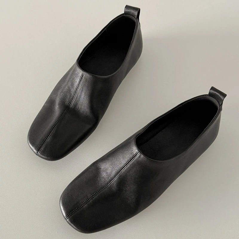 AIYUQI 2026 New Women's Flat Shoes Anti slip  Comfortable Women Shoes Square Head Low Cut Fashiona Female Loafers