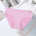 6Pcs Sweet Candy Color Simple Panties Breathable Underpants Underwear Women Lingerie Mid Waist Briefs Gifts