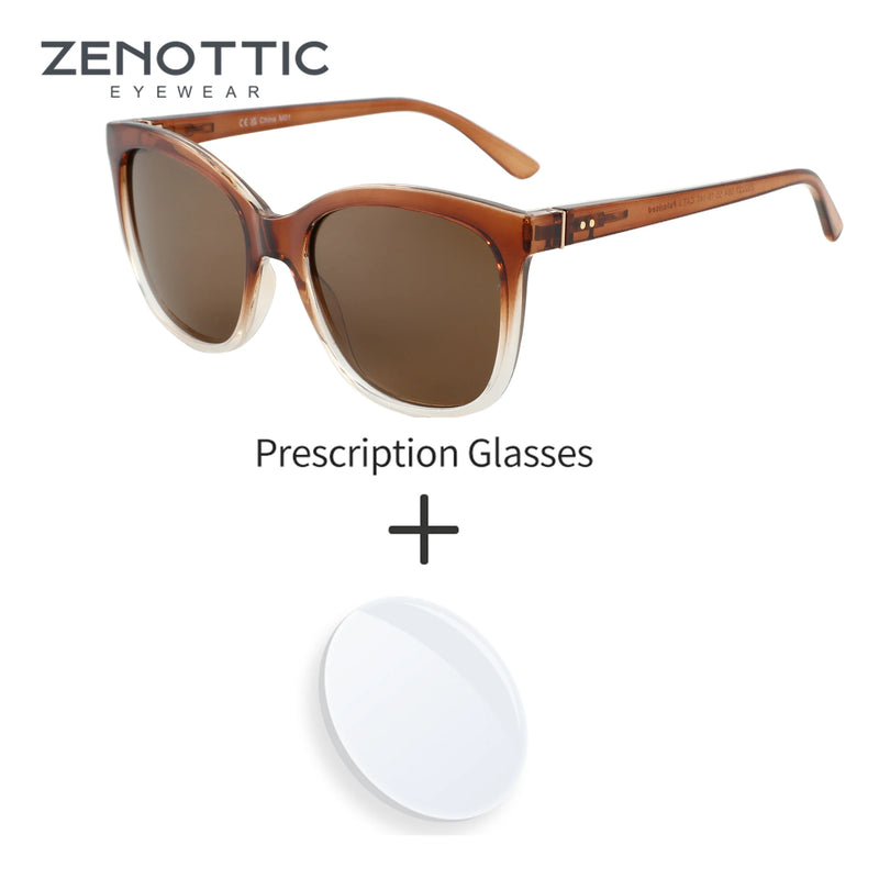 ZENOTTIC Popular Polarized Prescription Sunglasses Trendy Ladies UV400 Protection Oversized Square Progressive Optical Sun Glass