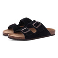 Women Sandals Slides Slippers Litfun Classic Leather Cork Slippers Women Fashion Suede Flats Sandals Thick Footbed Cork Slides Unisex Outdoor Beach Slippers