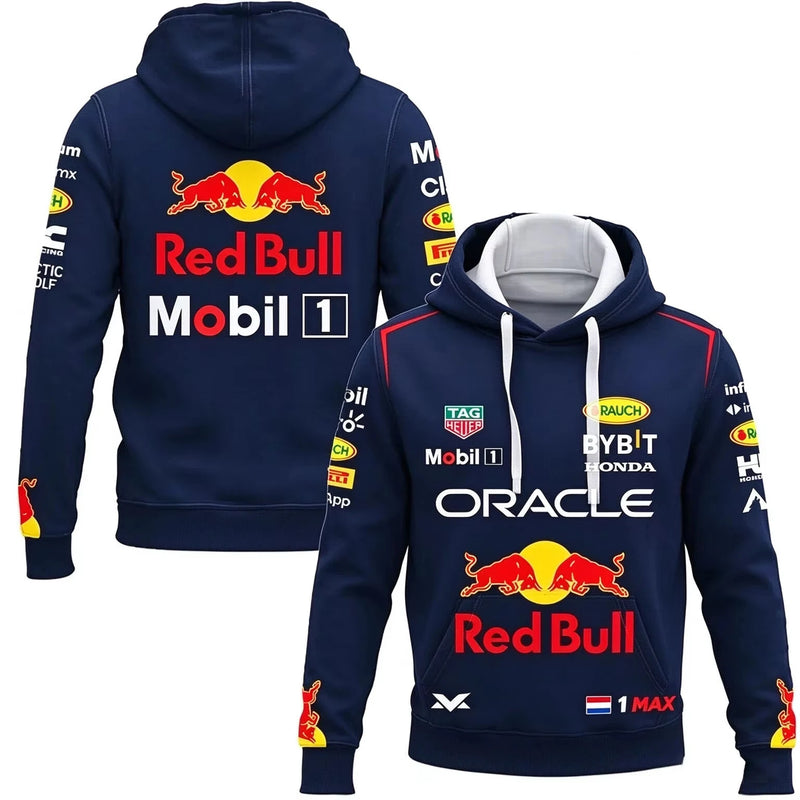 2026 New Red Bull Racing Team 3D Printed Motorcycle Hoodie Autumn/Winter Casual Hoodie Men's Sportswear Sweatshirt