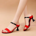 Cresfimix Women Classic High Quality White Pu Leather Peep Toe Square Heel Shoes Lady Cool Black Office Summer Heels A9841