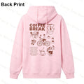 Printed patterned women's pullover sweater with hood and sweatshirt style Women Oversized Hoodie Coffee Fall/Winter collection