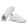 2411 Girls  White Cheerleading Sneakers Mesh Upper Breathable Aerobics Shoes Non‑slip Soft Sole Youth Women Dancing Sports Shoes
