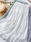 Skirts for Women Summer Pleated Temperament Half-body Skirt Slim Thin Section of The Long A-line Skirt Woman Clothing Streetwear