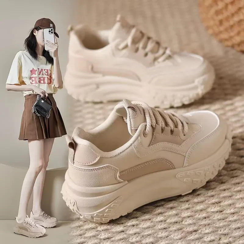 Autumn thick soled new women's shoes Casual comfortable footwear Versatile outdoor antislip sneakers Fashion ladies sports shoes