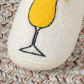 Pina Colada Embroidered Cup Pattern Women's Winter Slippers Warm Comfortable Indoor Anti Slip Leisure Home Plush Couple's Shoes