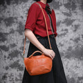 Genuine Leather Handbag Women Vintage Handbags Vegetable Tanned Cowhide Tote Bags Shoulder Crossbody Bag Casual Everyday Purse