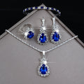 5-Piece Set of Fashionable Women's Colorful Teardrop-Shaped Stainless Steel Rhinestone Jewelry Set, Including Necklace, Bracelet, Earrings, and Ring, as a Holiday Gift for Her