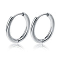 1 Pair Stainless Steel Round Hoop Earrings For Women 2.5mm Thick Hip-hop Street Pop Ear Buckle Classic Huggie Daily Jewelry
