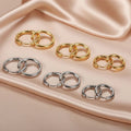 1 Pair Stainless Steel Round Hoop Earrings For Women 2.5mm Thick Hip-hop Street Pop Ear Buckle Classic Huggie Daily Jewelry