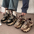 2025 Spring and Autumn New Fashionable Street Sponge Cake Shoes Mid Heel Thick Bottom Women Fashion Versatile Shoes