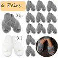 4-12Sets Fuzzy Slippers Bridesmaid Slippers Wedding Women Houes Shoes Bachelorette Party Favors Gift Open Toe Soft Warm Fuzzy