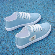New Style Comfortable Casual Flat White Shoes Canvas Low-top Cross-strap Lightweight Sports Shoes for Women