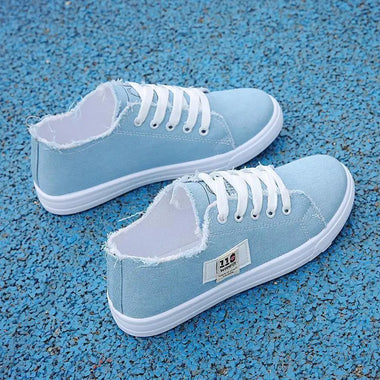 New Style Comfortable Casual Flat White Shoes Canvas Low-top Cross-strap Lightweight Sports Shoes for Women