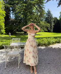 New 2026 Women's Floral Print Corset Maxi Dress Sexy Spaghetti Strap A-Line Flowy Elegant Summer Vacation Party Dresses