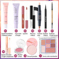 47PCS Set Waterproof Makeup Set BB Cream Eyebrow Pencil Eye Shadow Eyeliner Pencil Mascara Lipstick Loose Powder Brush Tool Set