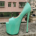 Summer Open Toe Platforms Stilettos 22cm Thin High Heels Ladies Shoes Woman Catwalk Shows Pole Dance Pumps Plus Size 47 48 49 50