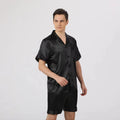 Silk Pajamas Satin Men Silk Satin Pajamas for Men Sleepwear Cozy Soft Print Long Sleeve Nightgown Tops + Trousers Two Pieces Mens Pajama Set