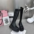 Winter Women Knight High Boots Fashion Back Zippers Ladies Elegant Platform Flats Long Booties Short Plush Women's Footwear 2026