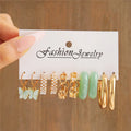 Fashion Geometric Hoop Earrings Set for Women Vintage Bohemian Pearl Gold Color Round Earring Punk Daily Wear Jewelry Gifts 2025