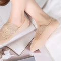 Women Slippers Non-slip New Women Socks Slippers Non-slip Breathable Cute Lace Invisible Socks Sexy Non-slip Cool Thin Socks Fashion Black Boat Socks