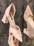 sapatos femininas women fashion light green patent leather buckle strap square heel shoes lady cute pink comfort heel pumps a429