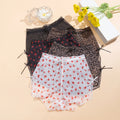 Women's BZEL 5PCS/Set Women's Sheer Mesh Boxer Panties Bow Print Shorts Sexy Butterfly Leopard Transparent Ladies Underwear Soft Lingeri