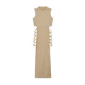 Women's Sexy Dress Criss Cross Cut Out Dress, Sexy Bodycon Mock Neck Sleeveless Dress, Women's Clothing