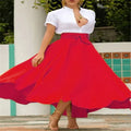 Brand New Boho Vintage Women Pleated Maxi Skirts High Waist Bandage Bownot Party Candy Color Ladies Elegant Pleated Maxi Skirt