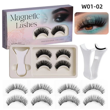Hot No Glue Needed Magnetic Lashes Natural Look Reusable Magnetic Eyelashes With Applicator Fluffy Fake Lashes Eye Makeup Tools