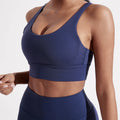 Women sport Bra Gym Solid Color Women Cross back Fitness sport Bra High strength Tight Top Comprehensive Training Gym Yoga Underwear With Chest Pad