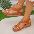 2026 Vintage Women's Wedge-Style Sandals Breathable Lightweight Elastic Slip-On Casual Oversized Summer Beach Shoes Size 36-43