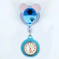 Retractable Cartoon Pattern Nurse Doctor Pocket Hang Clips Watches Colourful Hospital Medical Women Mens Badge Reel Clock