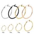 30-80mm Big Simple Classic Hoop Earrings For Women Girls Circle Stainless Steel Earrings Gold Silver Color Round Earings Gift
